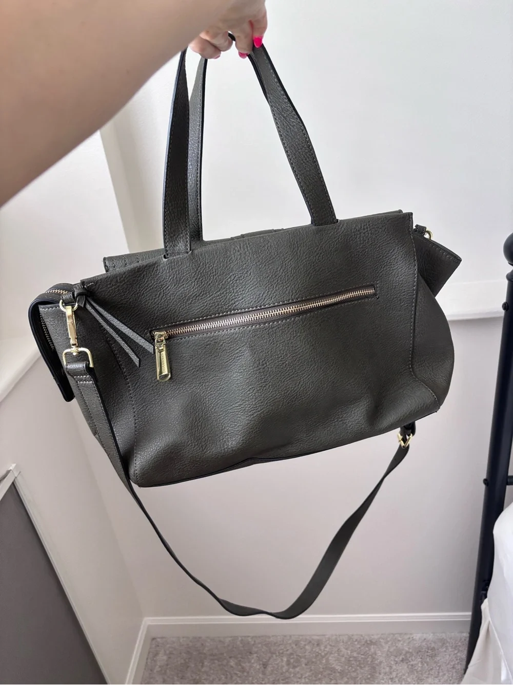 Olive Green Steve Madden Stud-Detail Women's Satchel Bag